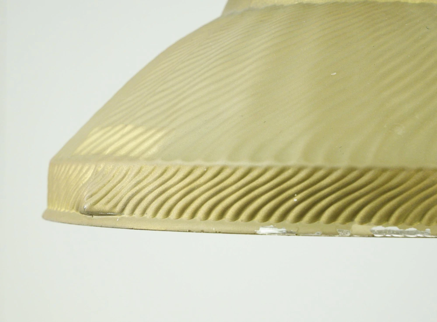 Vintage Ribbed Tan Mercury Glass Steel Pole Pendant Light 6 Vintage Ribbed Tan Mercury Glass Steel Pole Pendant Light - Image 4