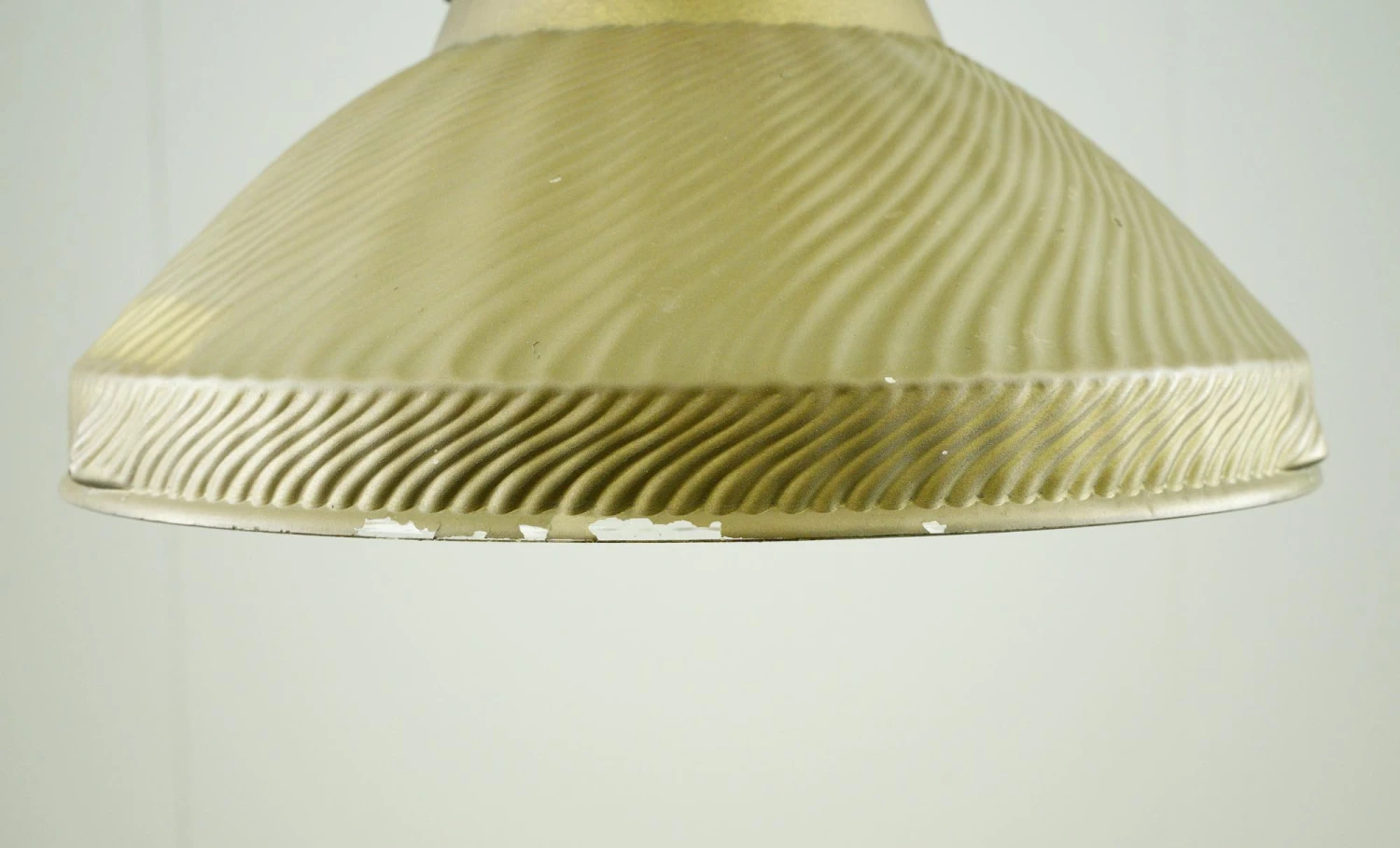 Vintage Ribbed Tan Mercury Glass Steel Pole Pendant Light 14 Vintage Ribbed Tan Mercury Glass Steel Pole Pendant Light - Image 12