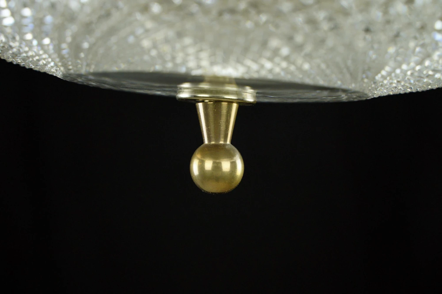 The Plaza Hotel Faceted Clear Glass Brass Rim Flush Mount Ceiling Light 8 The Plaza Hotel Faceted Clear Glass Brass Rim Flush Mount Ceiling Light - Image 6