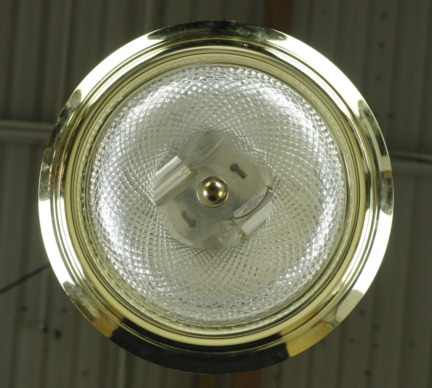 The Plaza Hotel Faceted Clear Glass Brass Rim Flush Mount Ceiling Light 9 The Plaza Hotel Faceted Clear Glass Brass Rim Flush Mount Ceiling Light - Image 7