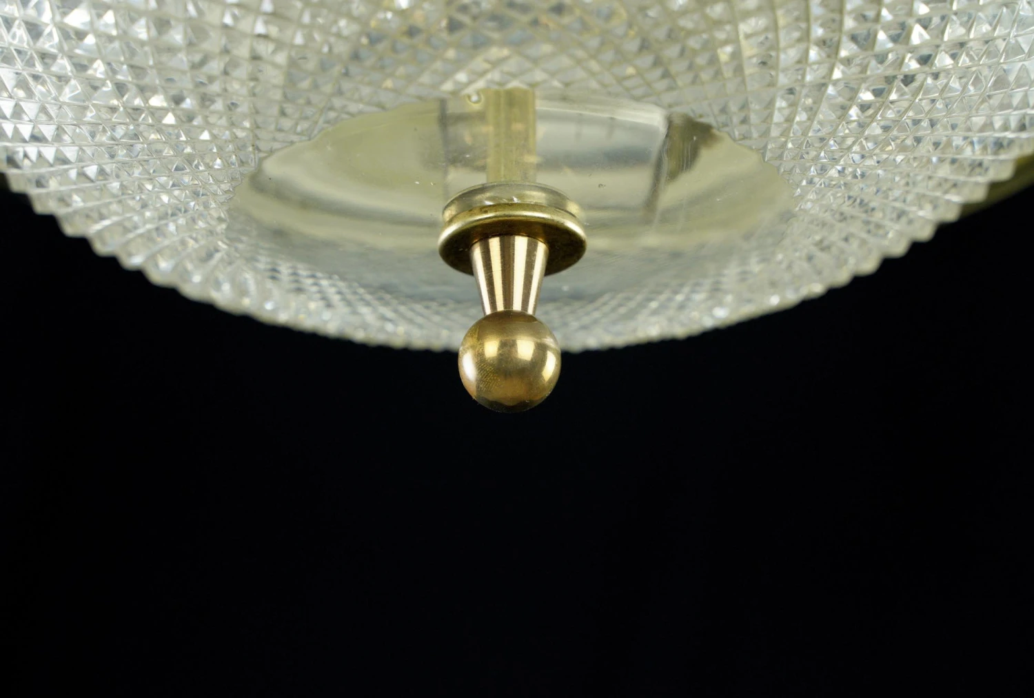 The Plaza Hotel Clear Glass Brass Rim Flush Mount Ceiling Light 7 The Plaza Hotel Clear Glass Brass Rim Flush Mount Ceiling Light - Image 5
