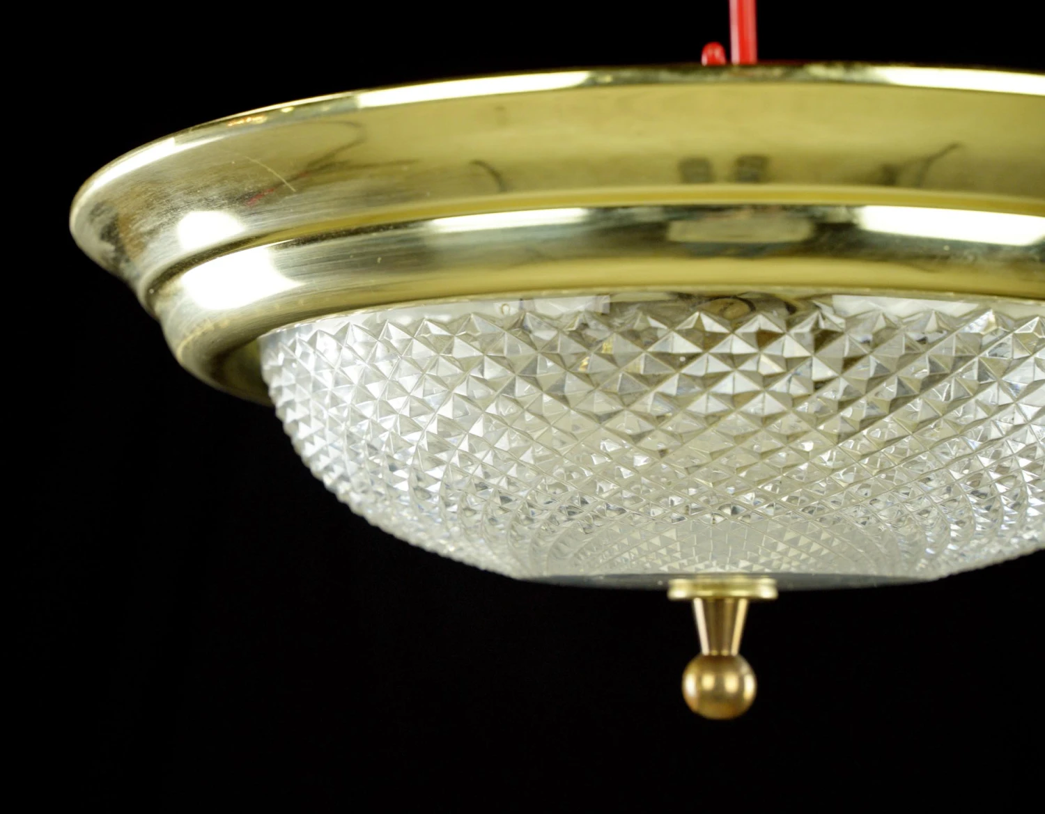 The Plaza Hotel Clear Glass Brass Rim Flush Mount Ceiling Light 8 The Plaza Hotel Clear Glass Brass Rim Flush Mount Ceiling Light - Image 6