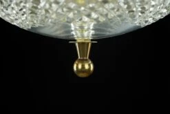 The Plaza Hotel Clear Cut Glass Brass Rim Flush Mount Ceiling Light 13 The Plaza Hotel Clear Cut Glass Brass Rim Flush Mount Ceiling Light -OGT Sale Store q284558 04