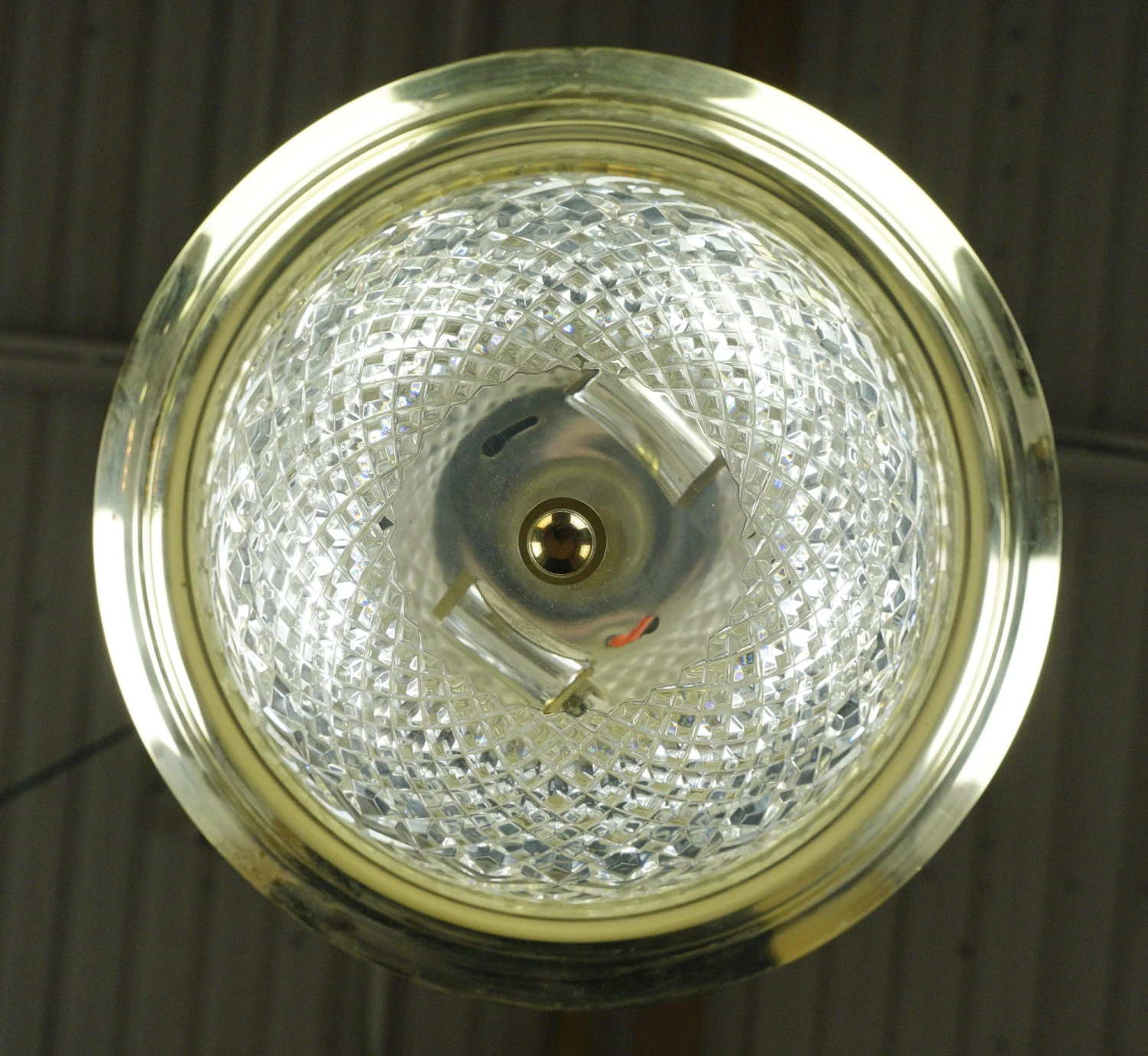 The Plaza Hotel Clear Cut Glass Brass Rim Flush Mount Ceiling Light 10 The Plaza Hotel Clear Cut Glass Brass Rim Flush Mount Ceiling Light - Image 8