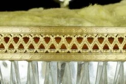 The Plaza Hotel Clear Faceted Glass Lattice Brass Rim Flush Mount Light -OGT Sale Store q284560 04