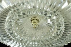 The Plaza Hotel Clear Faceted Glass Lattice Brass Rim Flush Mount Light -OGT Sale Store q284560 06