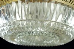 The Plaza Hotel Clear Faceted Glass Lattice Brass Rim Flush Mount Light -OGT Sale Store q284560 07