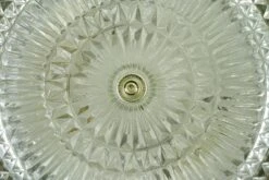 The Plaza Hotel Clear Faceted Glass Lattice Brass Rim Flush Mount Light -OGT Sale Store q284560 09