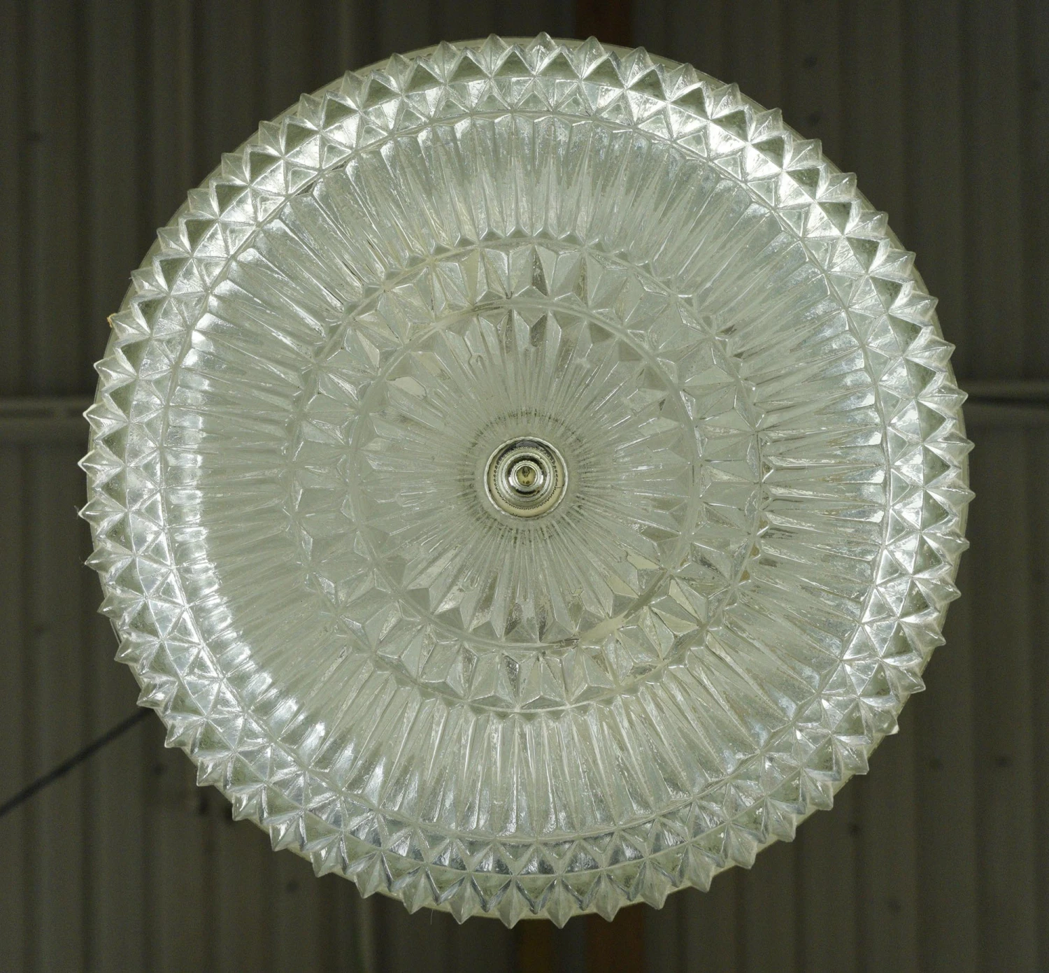 The Plaza Hotel Faceted Glass Lattice Brass Rim Flush Mount Light 10 The Plaza Hotel Faceted Glass Lattice Brass Rim Flush Mount Light - Image 8