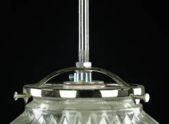 Industrial 13.5 In. Glass Holophane Nickel Pole Pendant Light 18 Industrial 13.5 In. Glass Holophane Nickel Pole Pendant Light -OGT Sale Store q284563 07