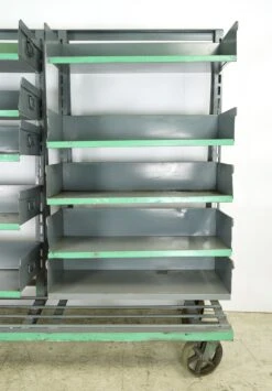 Industrial Gray Steel Double Adjustable Tray Rolling Cart 17 Industrial Gray Steel Double Adjustable Tray Rolling Cart -OGT Sale Store q284576 04