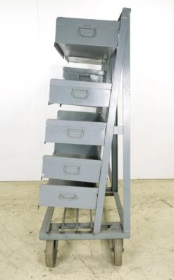 Industrial Gray Steel Double Adjustable Tray Rolling Cart 21 Industrial Gray Steel Double Adjustable Tray Rolling Cart -OGT Sale Store q284576 08