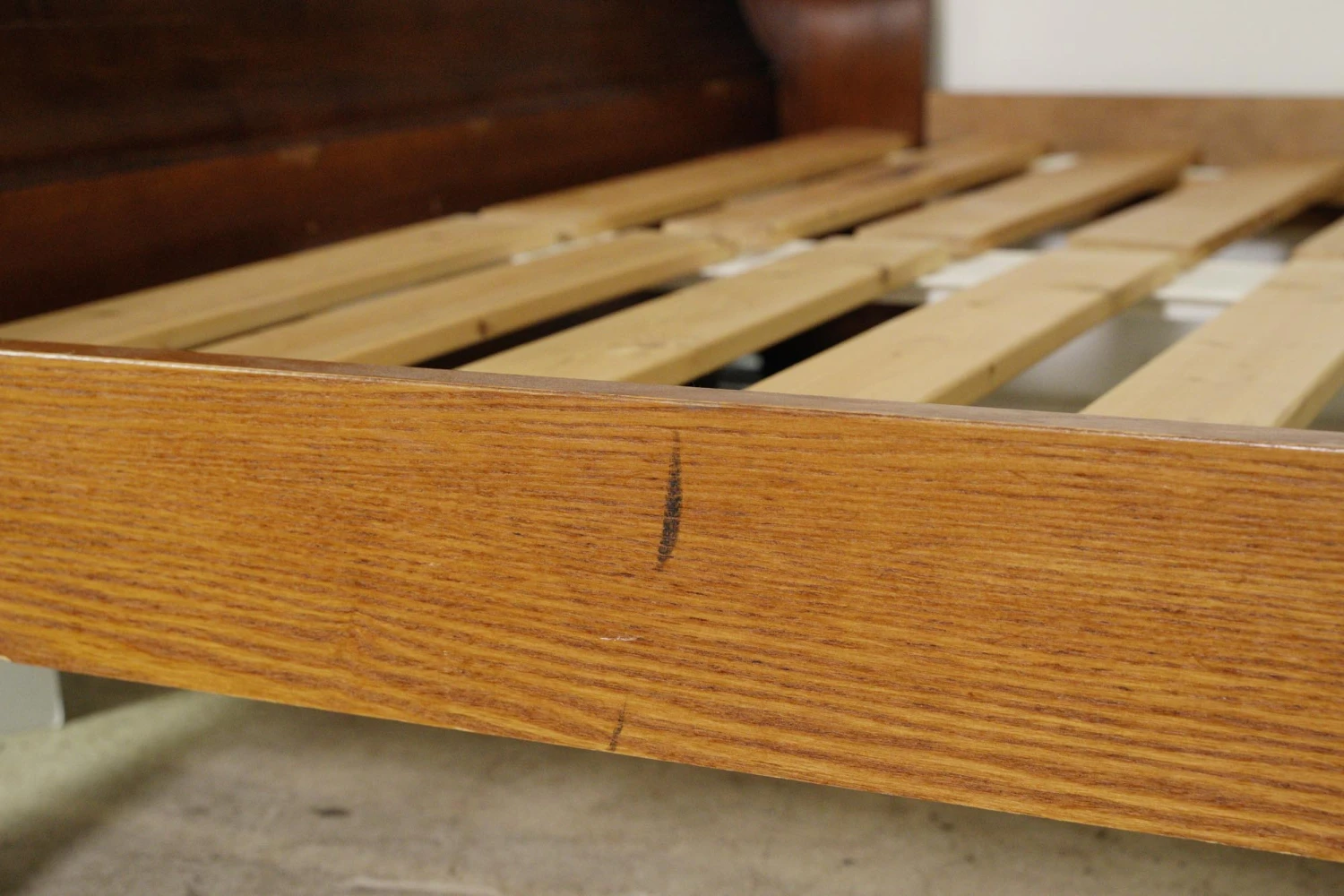 Dark Wood Tone Queen Sleigh Bed Frame 12 Dark Wood Tone Queen Sleigh Bed Frame - Image 10