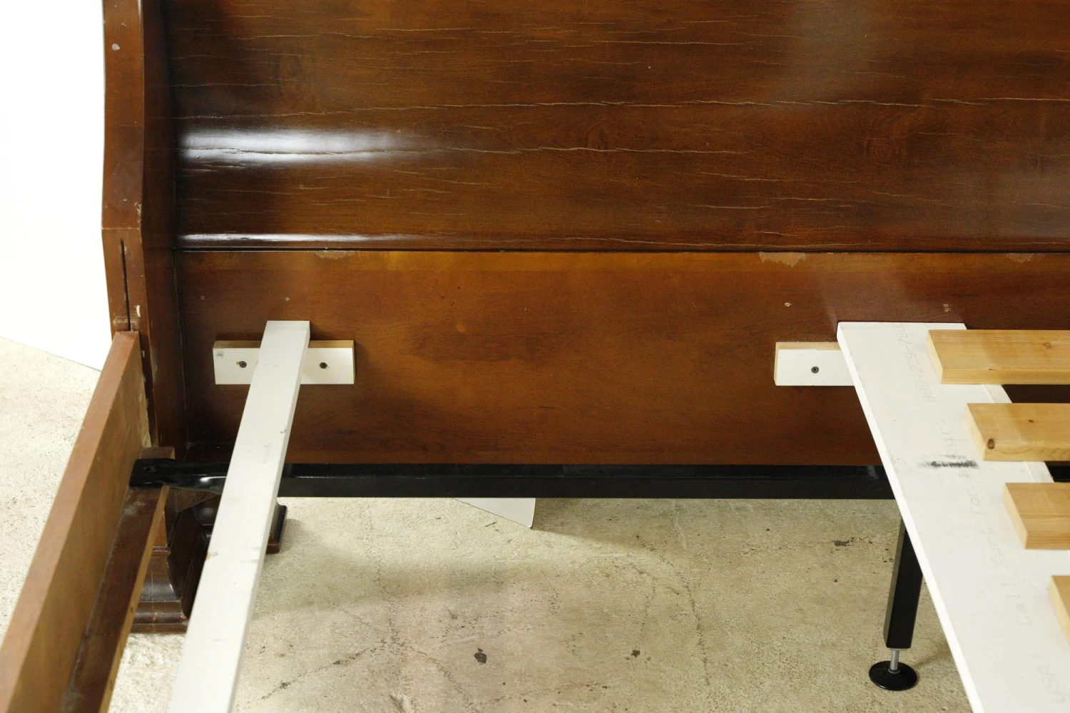 Dark Wood Tone Queen Sleigh Bed Frame 14 Dark Wood Tone Queen Sleigh Bed Frame - Image 12