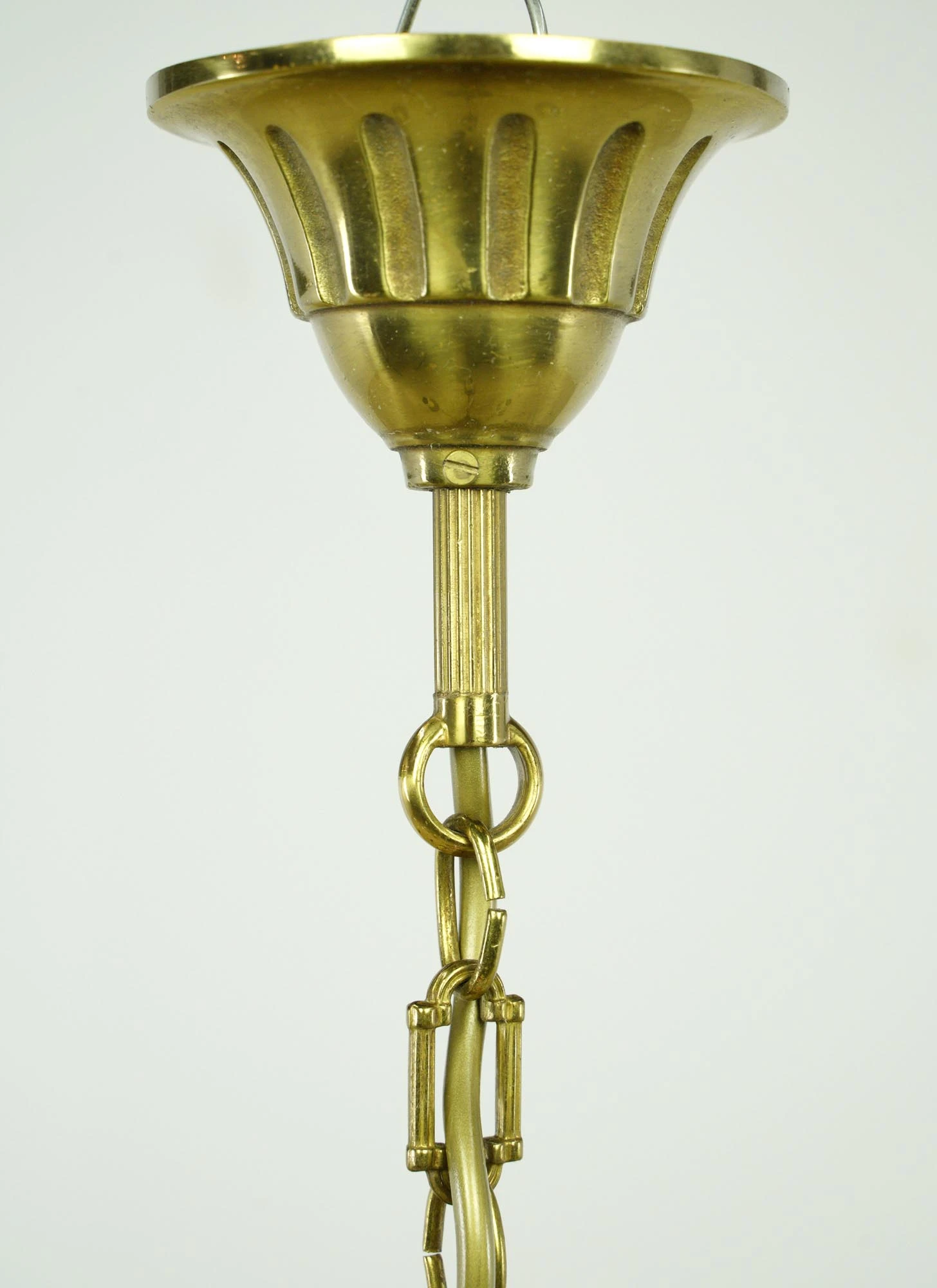 French Empire Eagle 5 Arm Brass Chandelier With Green Accents 8 French Empire Eagle 5 Arm Brass Chandelier With Green Accents - Image 6