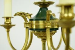 French Empire Eagle 5 Arm Brass Chandelier With Green Accents 24 French Empire Eagle 5 Arm Brass Chandelier With Green Accents -OGT Sale Store q284642 09