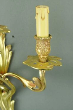Pair Of Antique Louis XV 3 Arm Bronze Wall Sconces -OGT Sale Store q284650 10