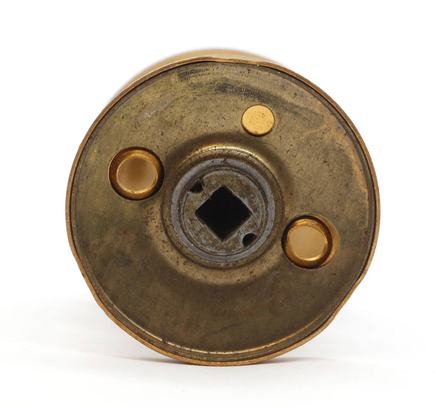 Vintage 1.875 In. Brushed Brass Dummy Door Knob With Rosette 7 Vintage 1.875 In. Brushed Brass Dummy Door Knob With Rosette - Image 5