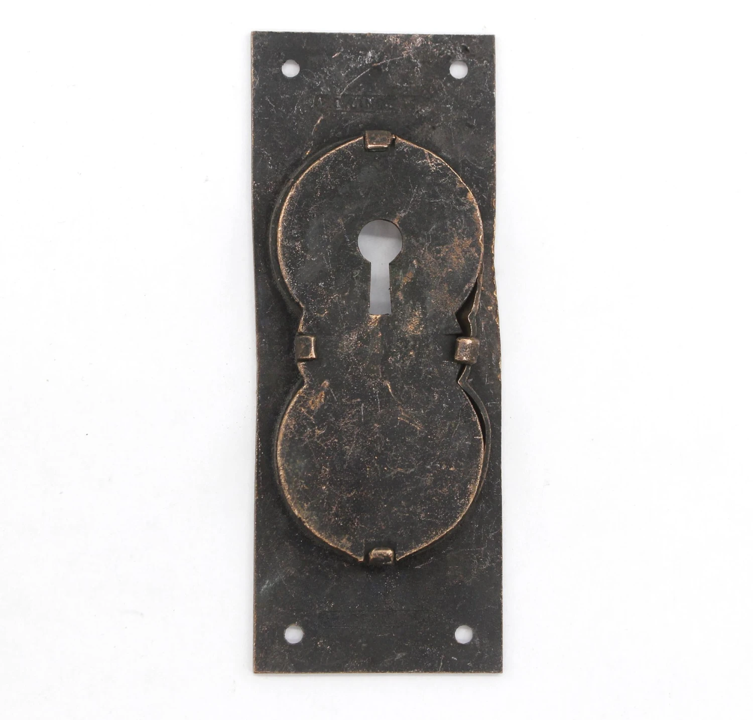 Antique 5.125 In. Cast Iron Aesthetic Recessed Pocket Door Plate 7 Antique 5.125 In. Cast Iron Aesthetic Recessed Pocket Door Plate - Image 5