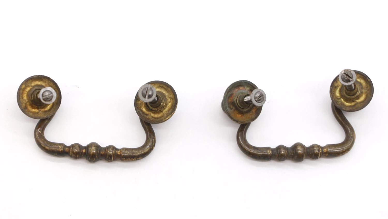 Pair Of Vintage Traditional 4 In. Brass Bail Drawer Pulls 7 Pair Of Vintage Traditional 4 In. Brass Bail Drawer Pulls - Image 5