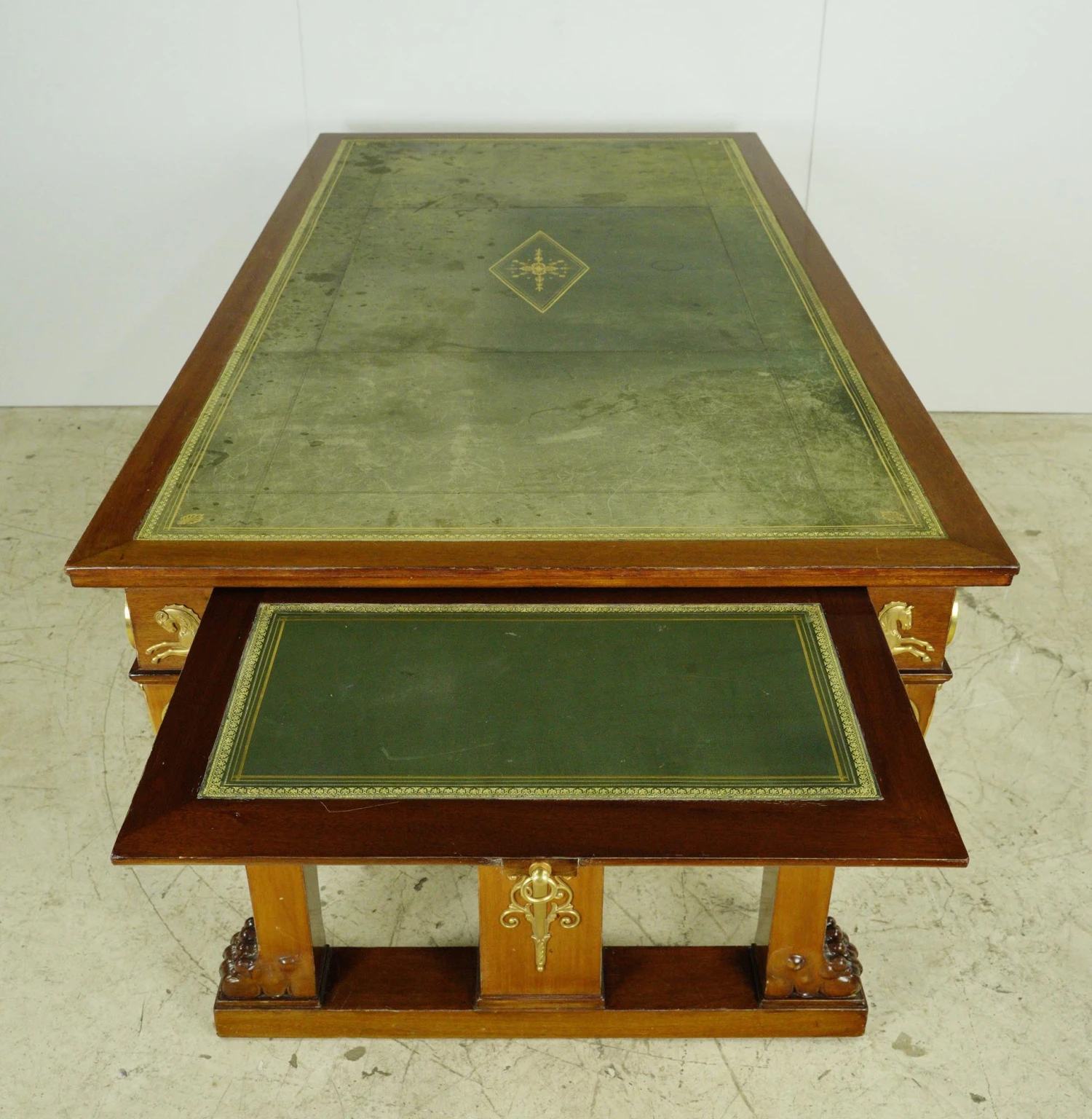 Antique French Empire Mahogany Gilt Bronze Gentleman’s Desk 10 Antique French Empire Mahogany Gilt Bronze Gentleman’s Desk - Image 8