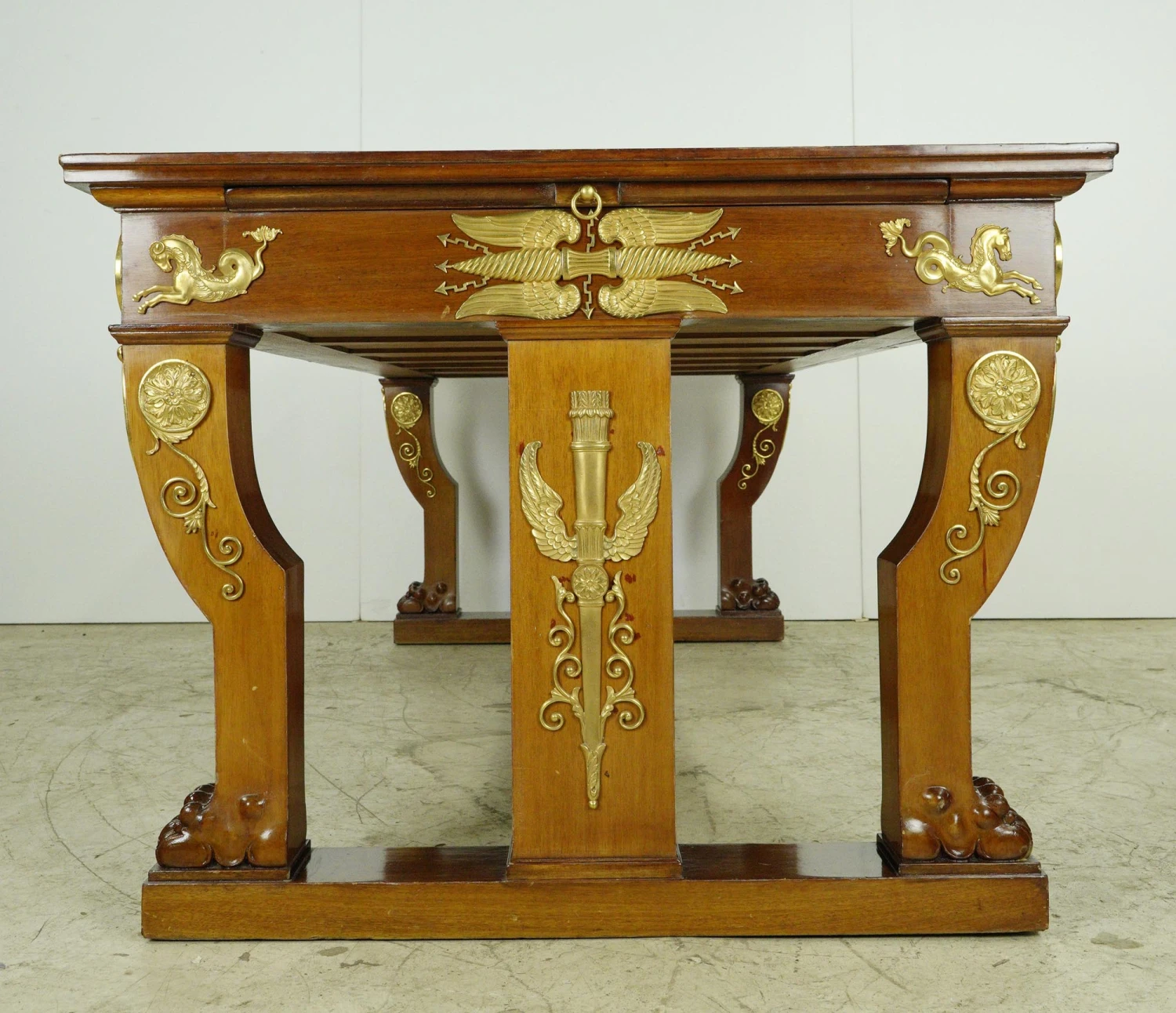Antique French Empire Mahogany Gilt Bronze Gentleman’s Desk 18 Antique French Empire Mahogany Gilt Bronze Gentleman’s Desk - Image 16