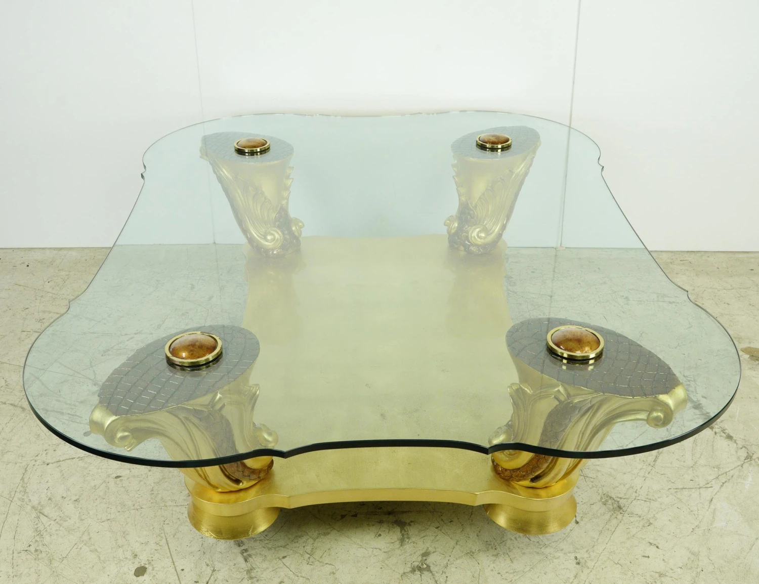 Art Deco Colombostile Il Gusto Dei Principi Glass Top Gold Coffee Table 14 Art Deco Colombostile Il Gusto Dei Principi Glass Top Gold Coffee Table - Image 12