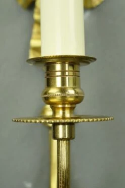 Pair Of Vintage 1 Arm Brass Ribbon Tassel Wall Sconces 18 Pair Of Vintage 1 Arm Brass Ribbon Tassel Wall Sconces -OGT Sale Store q284792 07