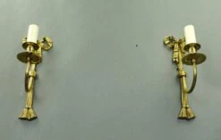 Pair Of Vintage 1 Arm Brass Ribbon Tassel Wall Sconces 19 Pair Of Vintage 1 Arm Brass Ribbon Tassel Wall Sconces -OGT Sale Store q284792 08