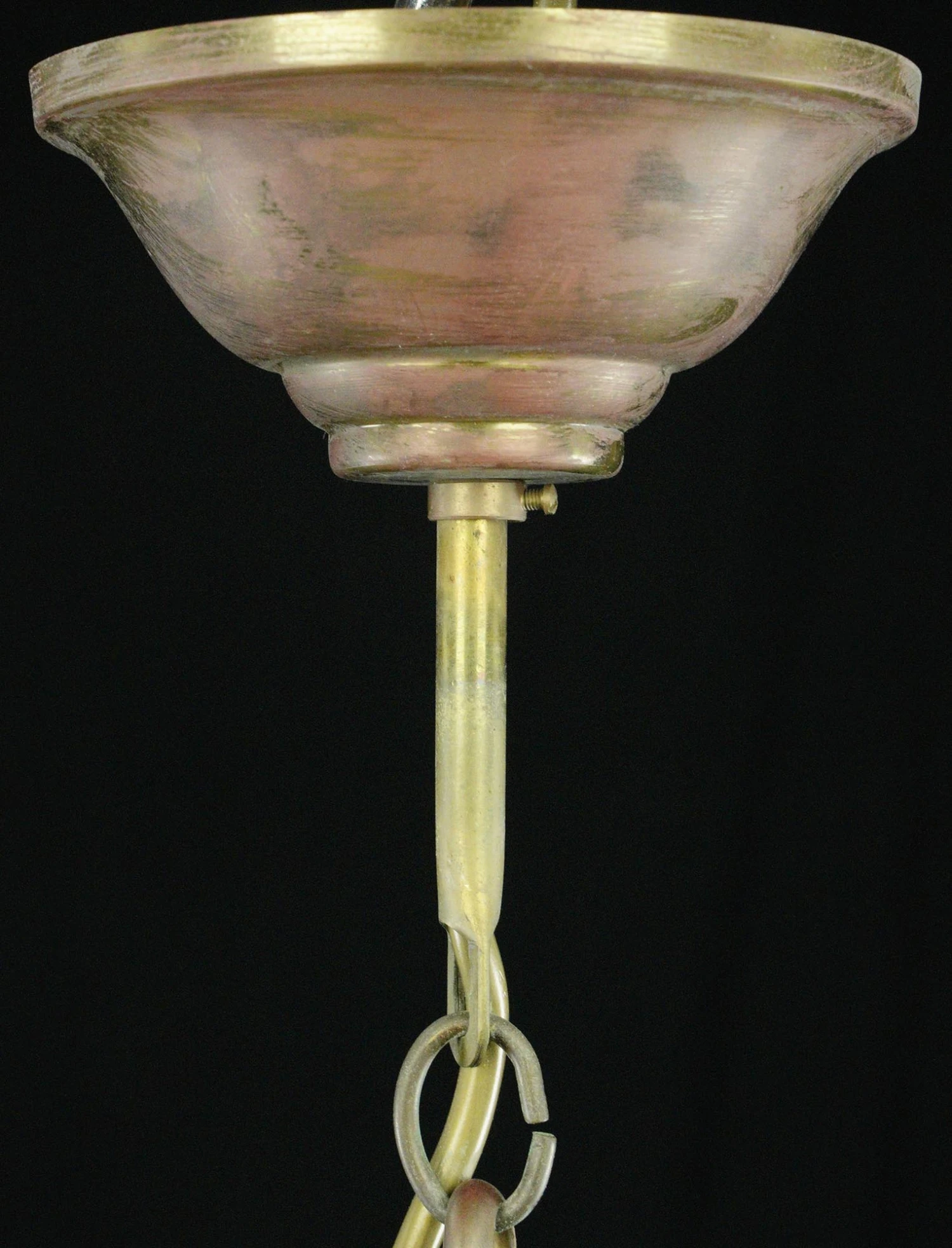 Traditional 3 Arm Brass & Glass Hexagonal Lantern Pendant Light 11 Traditional 3 Arm Brass & Glass Hexagonal Lantern Pendant Light - Image 9