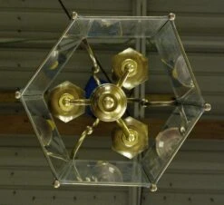 Traditional 3 Arm Brass & Glass Hexagonal Lantern Pendant Light 23 Traditional 3 Arm Brass & Glass Hexagonal Lantern Pendant Light -OGT Sale Store q284793 11