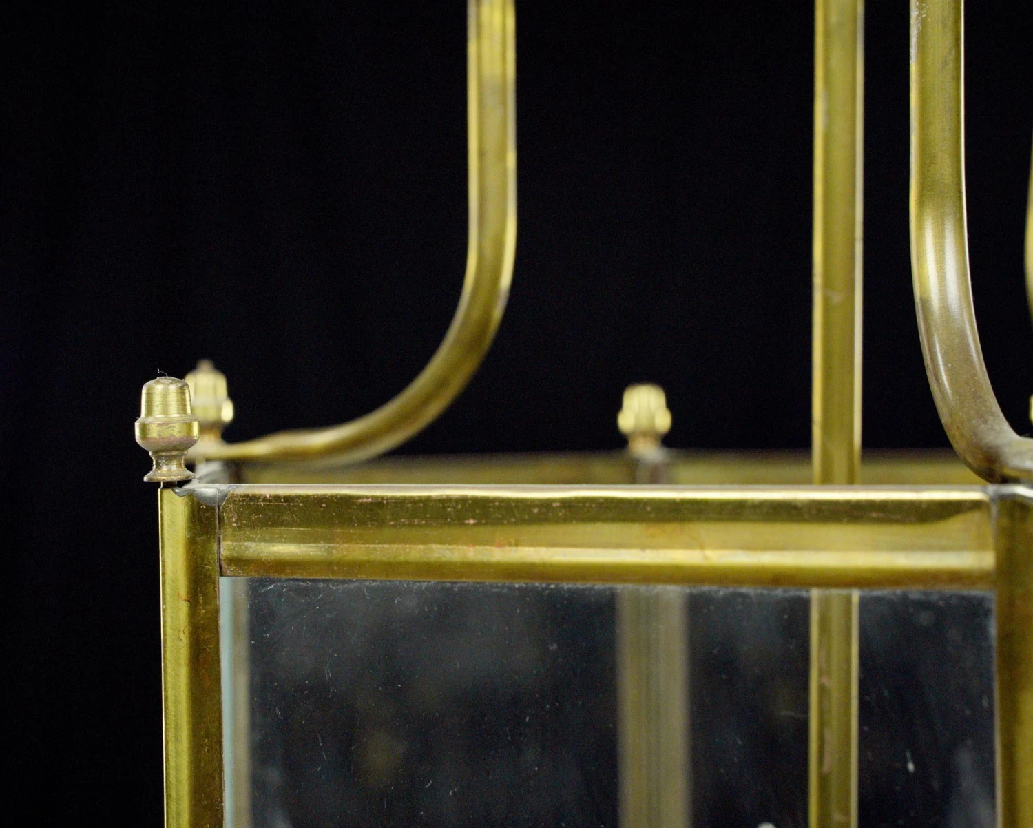 Traditional 3 Light Brass & Glass Hexagonal Lantern Pendant Light 7 Traditional 3 Light Brass & Glass Hexagonal Lantern Pendant Light - Image 5