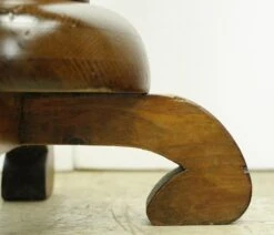 Traditional Round Dark Wood Pine Pedestal Stool 16 Traditional Round Dark Wood Pine Pedestal Stool -OGT Sale Store q284798 07