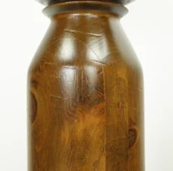 Traditional Round Dark Wood Pine Pedestal Stool 17 Traditional Round Dark Wood Pine Pedestal Stool -OGT Sale Store q284798 08