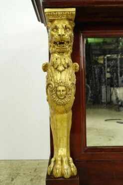 French Empire Wooden Mirror Front Gold Lion Storage Bar With Black Marble Top 21 French Empire Wooden Mirror Front Gold Lion Storage Bar With Black Marble Top -OGT Sale Store q284821 04