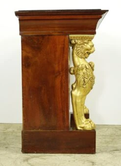 French Empire Wooden Mirror Front Gold Lion Storage Bar With Black Marble Top 25 French Empire Wooden Mirror Front Gold Lion Storage Bar With Black Marble Top -OGT Sale Store q284821 08