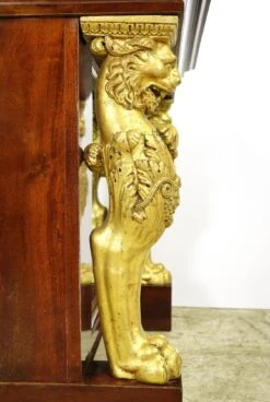 French Empire Wooden Mirror Front Gold Lion Storage Bar With Black Marble Top 26 French Empire Wooden Mirror Front Gold Lion Storage Bar With Black Marble Top -OGT Sale Store q284821 09