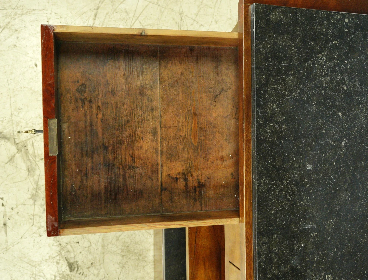 French Empire Wooden Mirror Front Gold Lion Storage Bar With Black Marble Top 16 French Empire Wooden Mirror Front Gold Lion Storage Bar With Black Marble Top - Image 14