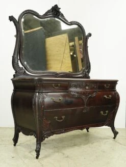 French Provincial 5 Drawer Beveled Mirror Mahogany Dresser 30 French Provincial 5 Drawer Beveled Mirror Mahogany Dresser -OGT Sale Store q284845 13