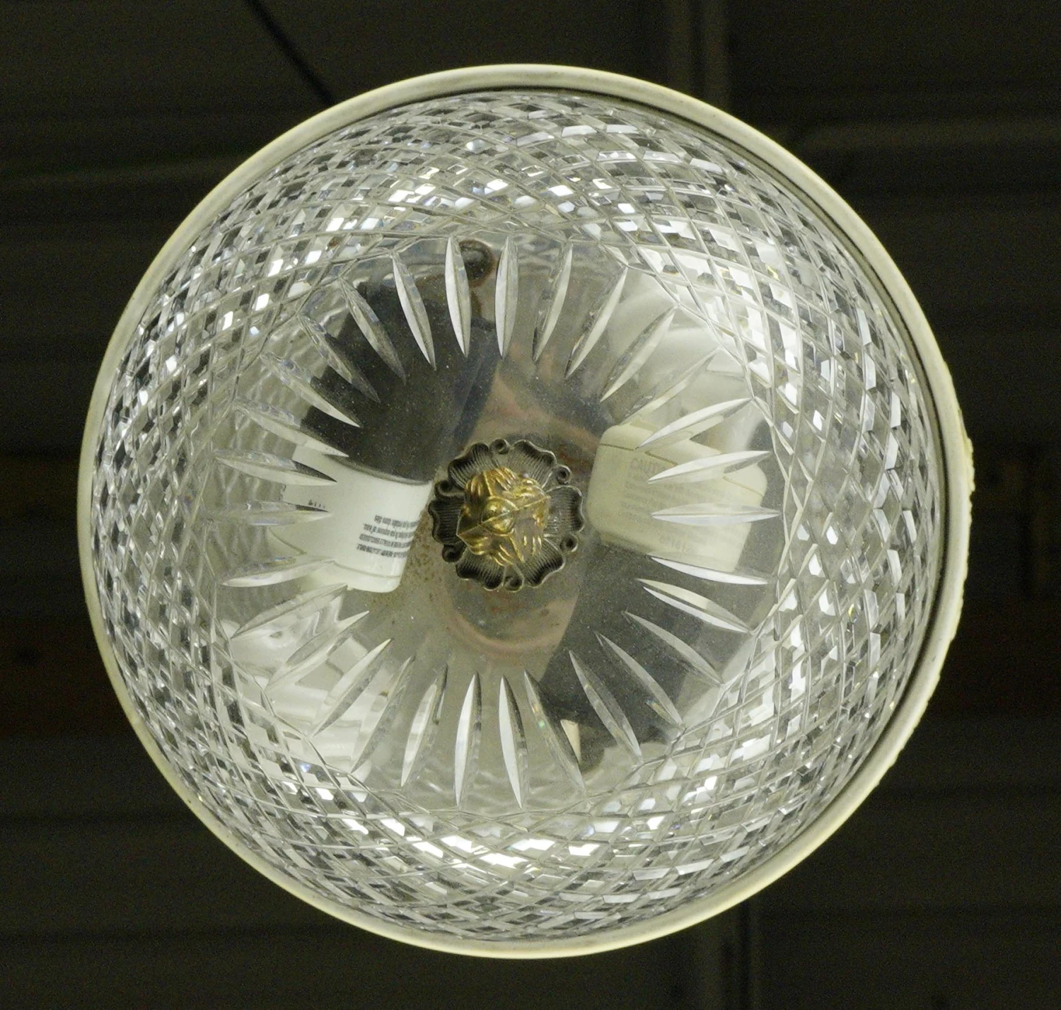 Antique Glass 8.75 In. Brass & Steel Flush Mount Light 7 Antique Glass 8.75 In. Brass & Steel Flush Mount Light - Image 5