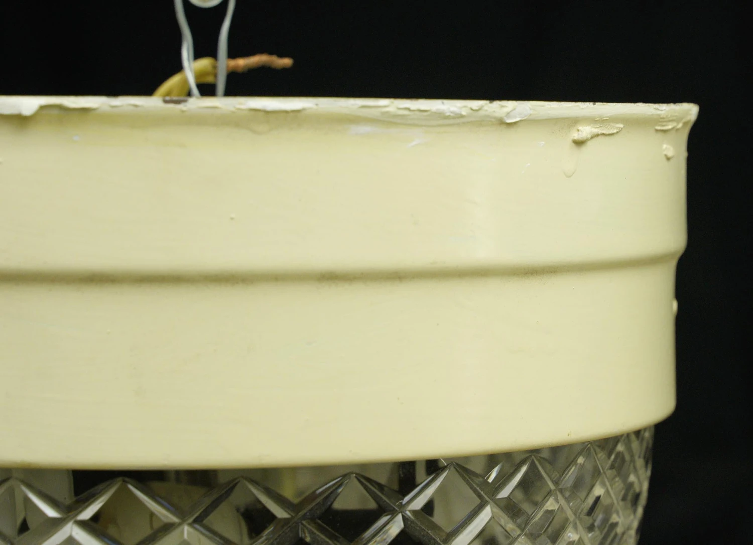 Antique Glass 8.75 In. Brass & Steel Flush Mount Light 8 Antique Glass 8.75 In. Brass & Steel Flush Mount Light - Image 6