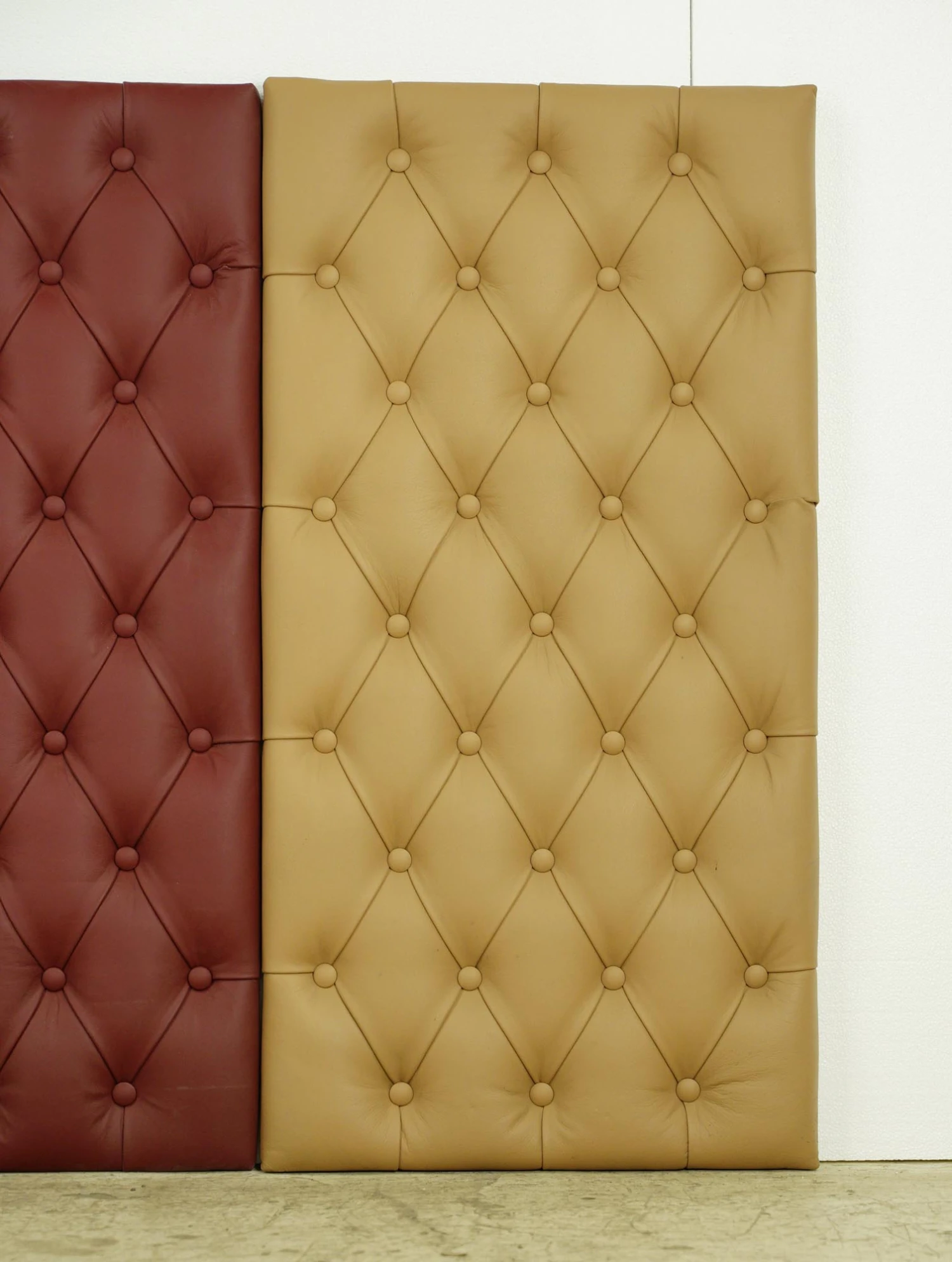 Set Of 3 Tan & Red Soundproof Faux Leather Wall Panels 37.25 X 19 6 Set Of 3 Tan & Red Soundproof Faux Leather Wall Panels 37.25 X 19 - Image 4