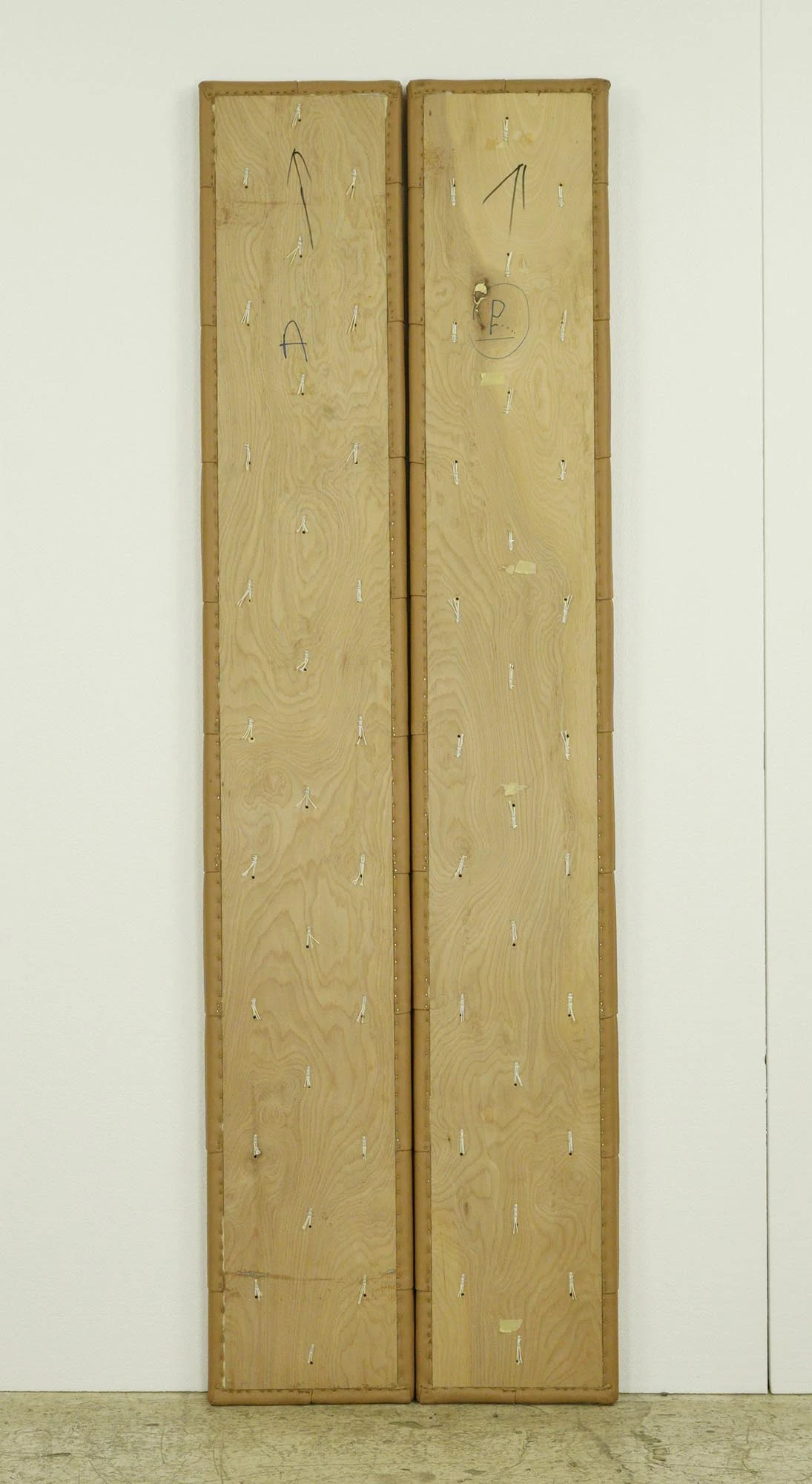 Pair Of Soundproof Tan Faux Leather Wall Panels 74.25 X 11.375 11 Pair Of Soundproof Tan Faux Leather Wall Panels 74.25 X 11.375 - Image 9