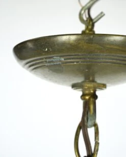 Rewired Green Glass Shade Brass Chain Pendant Light 20 Rewired Green Glass Shade Brass Chain Pendant Light -OGT Sale Store q284914 08