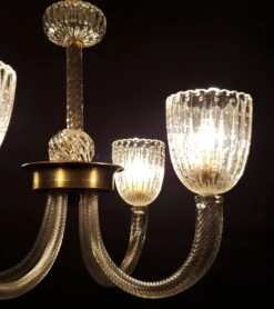 Vintage Clear Control Bubble Murano 4 Arm Crystal Chandelier 13 Vintage Clear Control Bubble Murano 4 Arm Crystal Chandelier -OGT Sale Store q284924 06