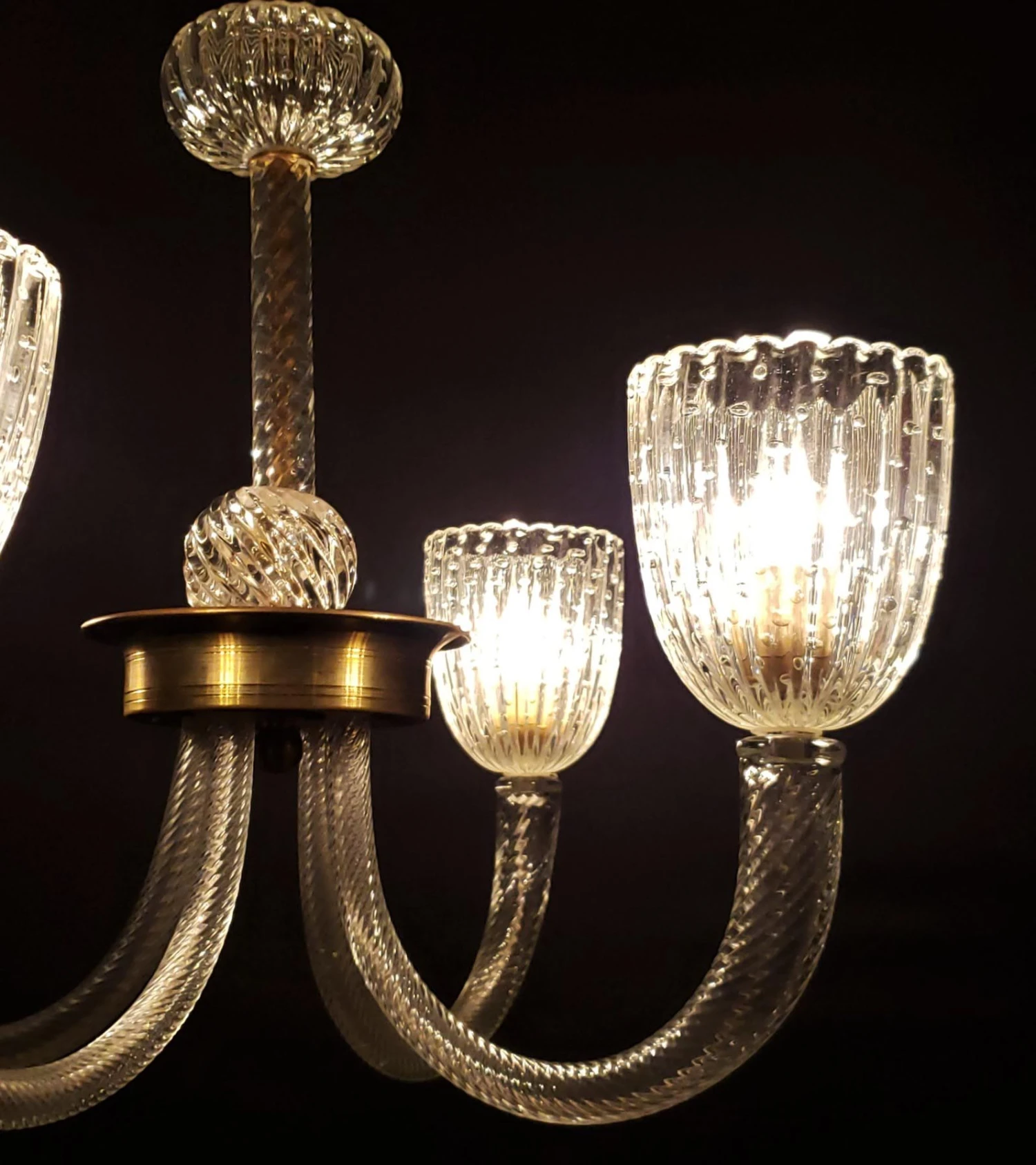 Vintage Clear Control Bubble Murano 4 Arm Crystal Chandelier 8 Vintage Clear Control Bubble Murano 4 Arm Crystal Chandelier - Image 6