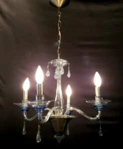 Vintage Light Blue 4 Arm Murano Glass Chandelier 11 Vintage Light Blue 4 Arm Murano Glass Chandelier -OGT Sale Store q284928 04