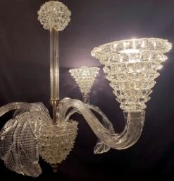 Vintage Rostrato Clear Murano Glass 3 S Arm Chandelier 12 Vintage Rostrato Clear Murano Glass 3 S Arm Chandelier -OGT Sale Store q284935 05 1