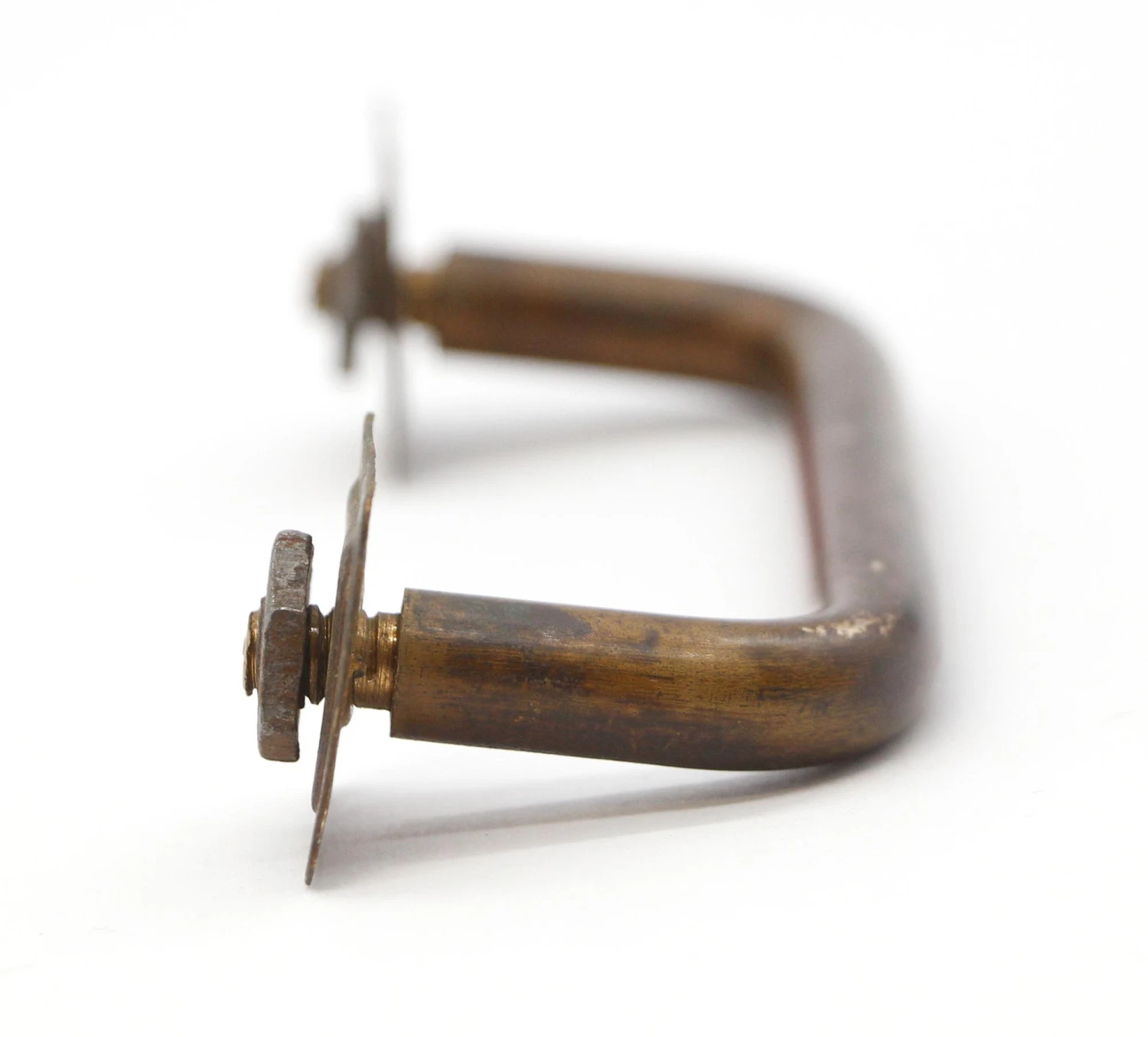 Vintage 4.75 In. Patina Brass Rounded Bridge Drawer Cabinet Pull 6 Vintage 4.75 In. Patina Brass Rounded Bridge Drawer Cabinet Pull - Image 4