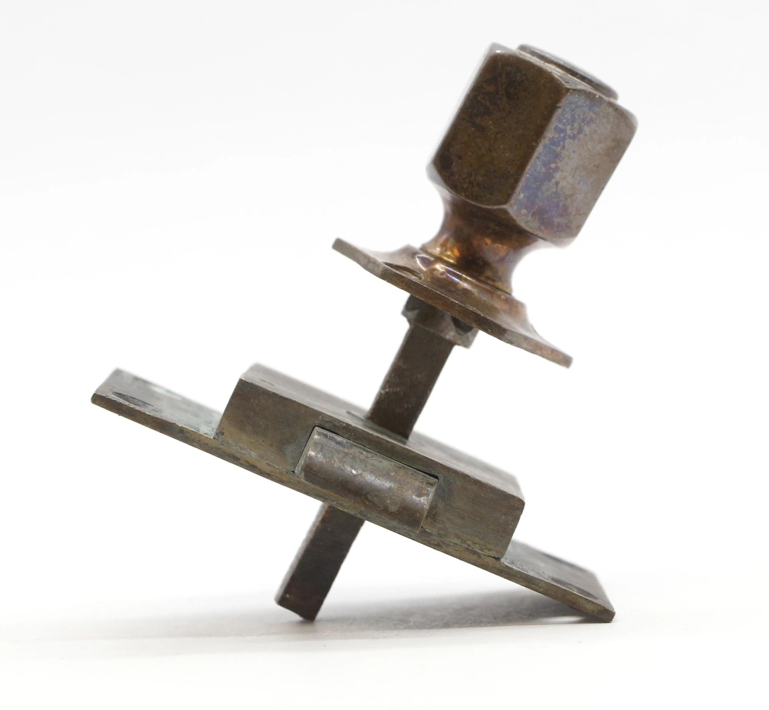 Vintage Brass Hexagonal Shaped Cabinet Door Latch And Knob 8 Vintage Brass Hexagonal Shaped Cabinet Door Latch And Knob - Image 6